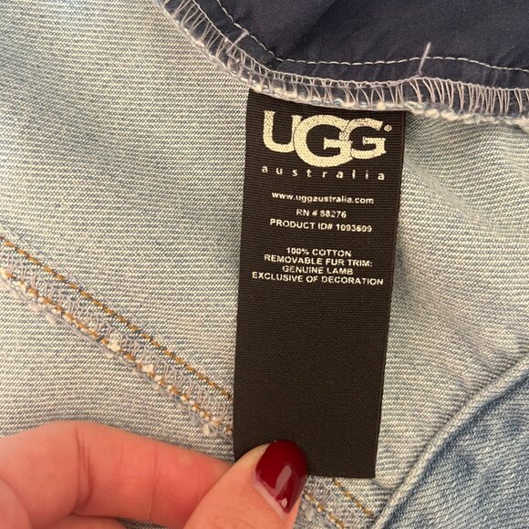 New UGG Denim Patchwork Jean Jacket with Fleece Lined Collar - Picture 5 of 5